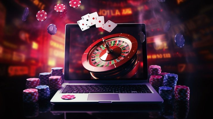 Dealer melempar dadu dalam permainan langsung